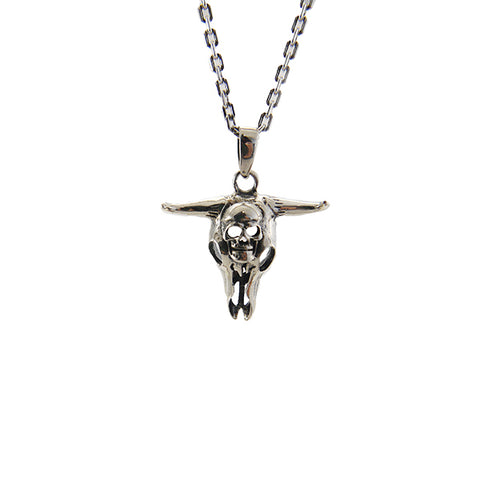Dinosaur with Skull Sterling Silver Necklace
