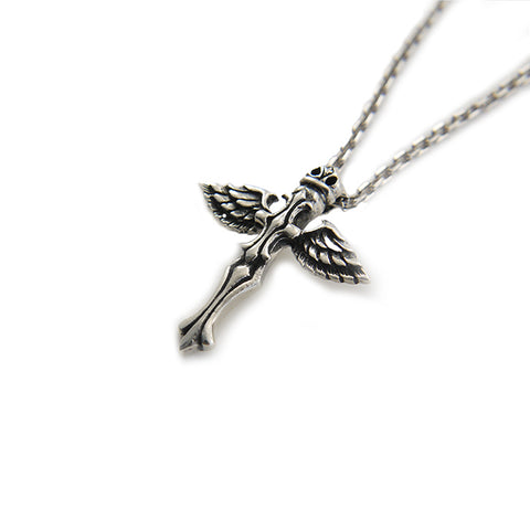 2 Wings Cross (Medium Size) Sterling Silver Necklace