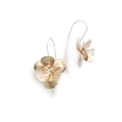 Big Eschscholzia Rose Gold Sterling Silver Pull-Thru earrings