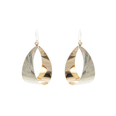 Shinny Bell Rose Gold & Sliver Sterling Silver Earrings