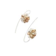 Hydrangea Dangle Rose Gold & Sliver Sterling Silver Pull-Thru Earrings