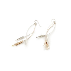 Bird of Paradise Sliver & Rose Gold Sterling Silver Earrings