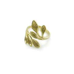 Flower Heart Branches Gold Sterling Sliver Ring