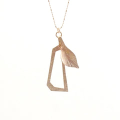 Unifoliate & Pentagon Rose Gold Long Necklace
