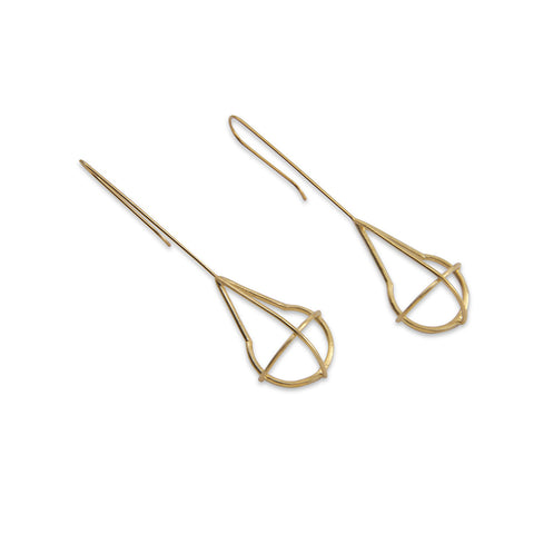 Waterdrop Geometry Gold Drop Earrings
