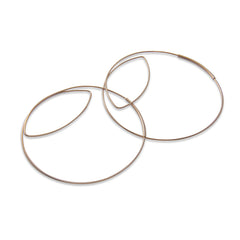 Cutout Gaint Circle Rose Gold Sterling Sliver Earrings