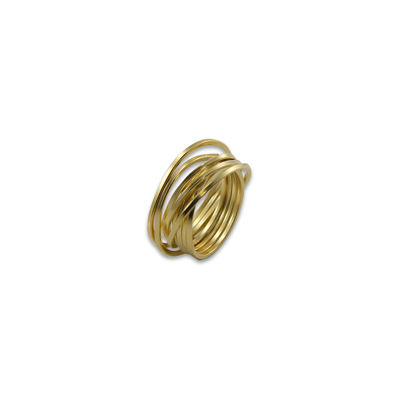 Thin Multi-line Gold Sterling Sliver Ring