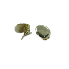 3D egg shape Gold Sterling Silver Clip Earrings