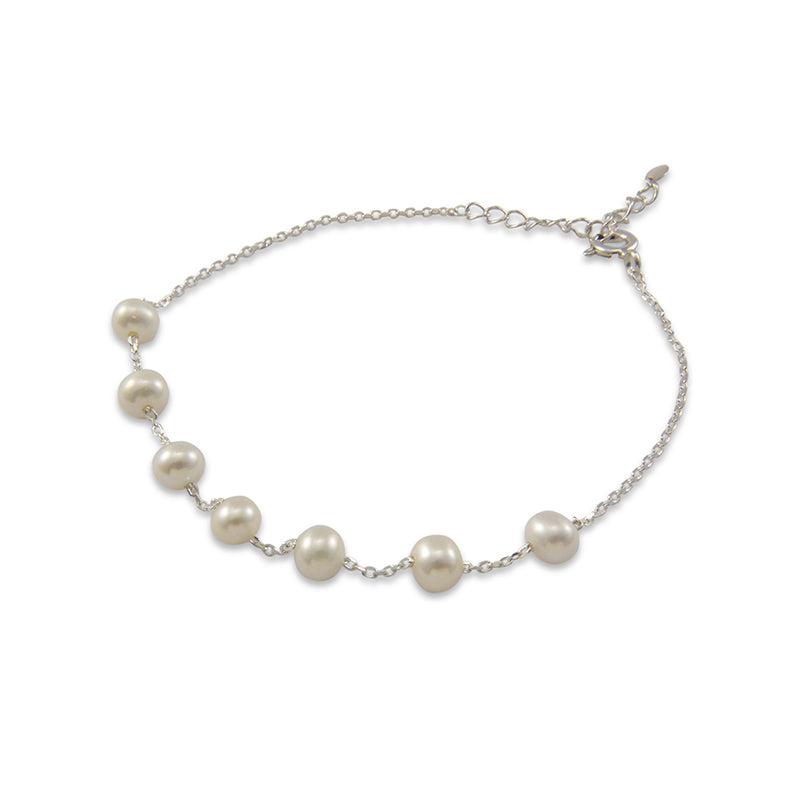 Mini Pearl Sterling Silver Bracelet