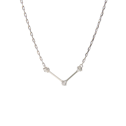 Bar with Clear crystal Necklace